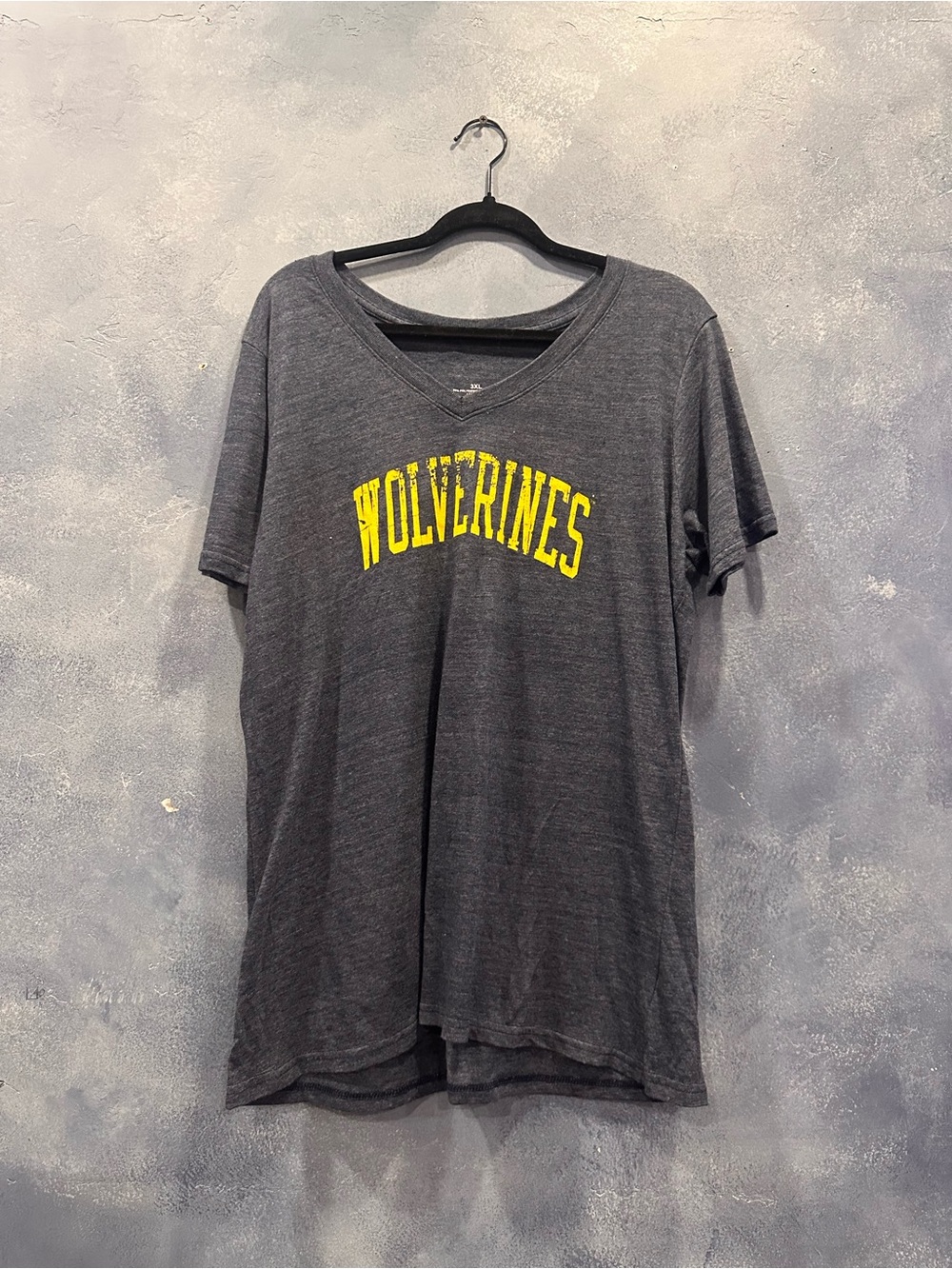 Wolverines Short Sleeve V-Neck Tee - Charcoal